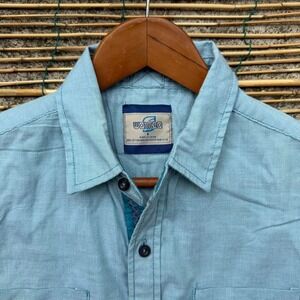 Waimea Light Blue Short Sleeve Button Up Shirt Casual Cotton Small